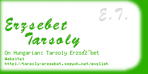 erzsebet tarsoly business card